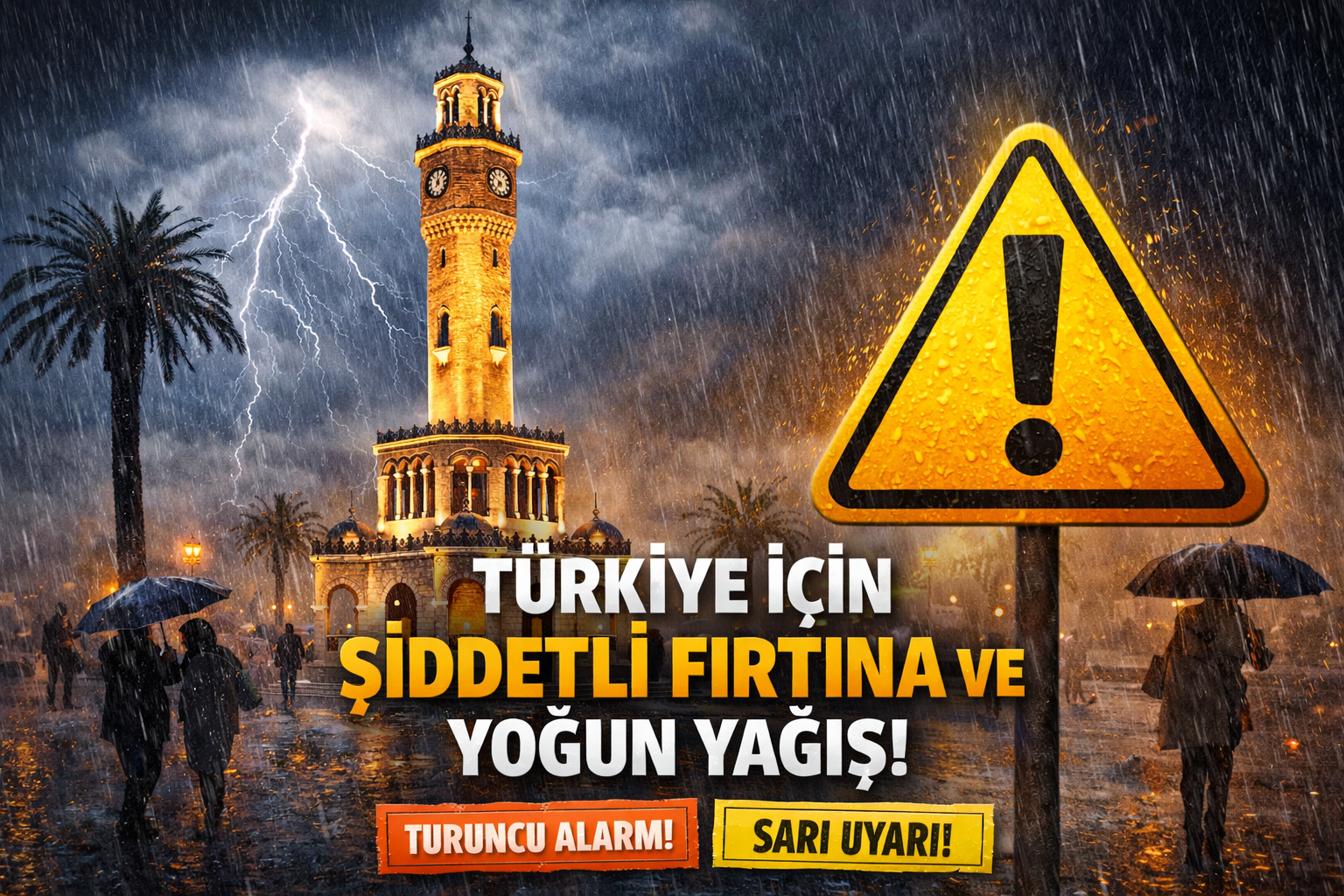 Türkiye Genelinde Turuncu ve Sarı Alarm: Fırtına ve Şiddetli Yağış Kapıda!