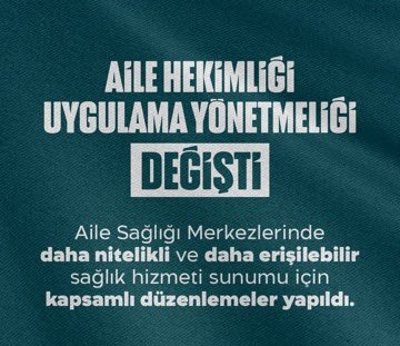 Aile Hekimliği Uygulama Yönetmeliği Değişti