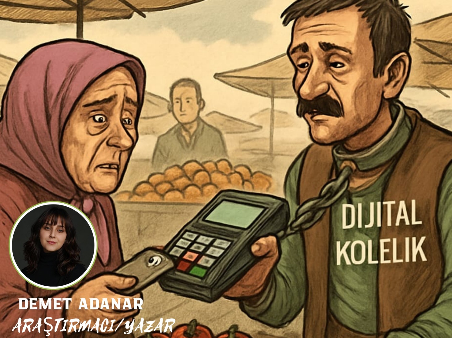 DİJİTAL KÖLELİK:Pazarda Domatesle Birlikte POS Cihazı Da Tartılıyor!